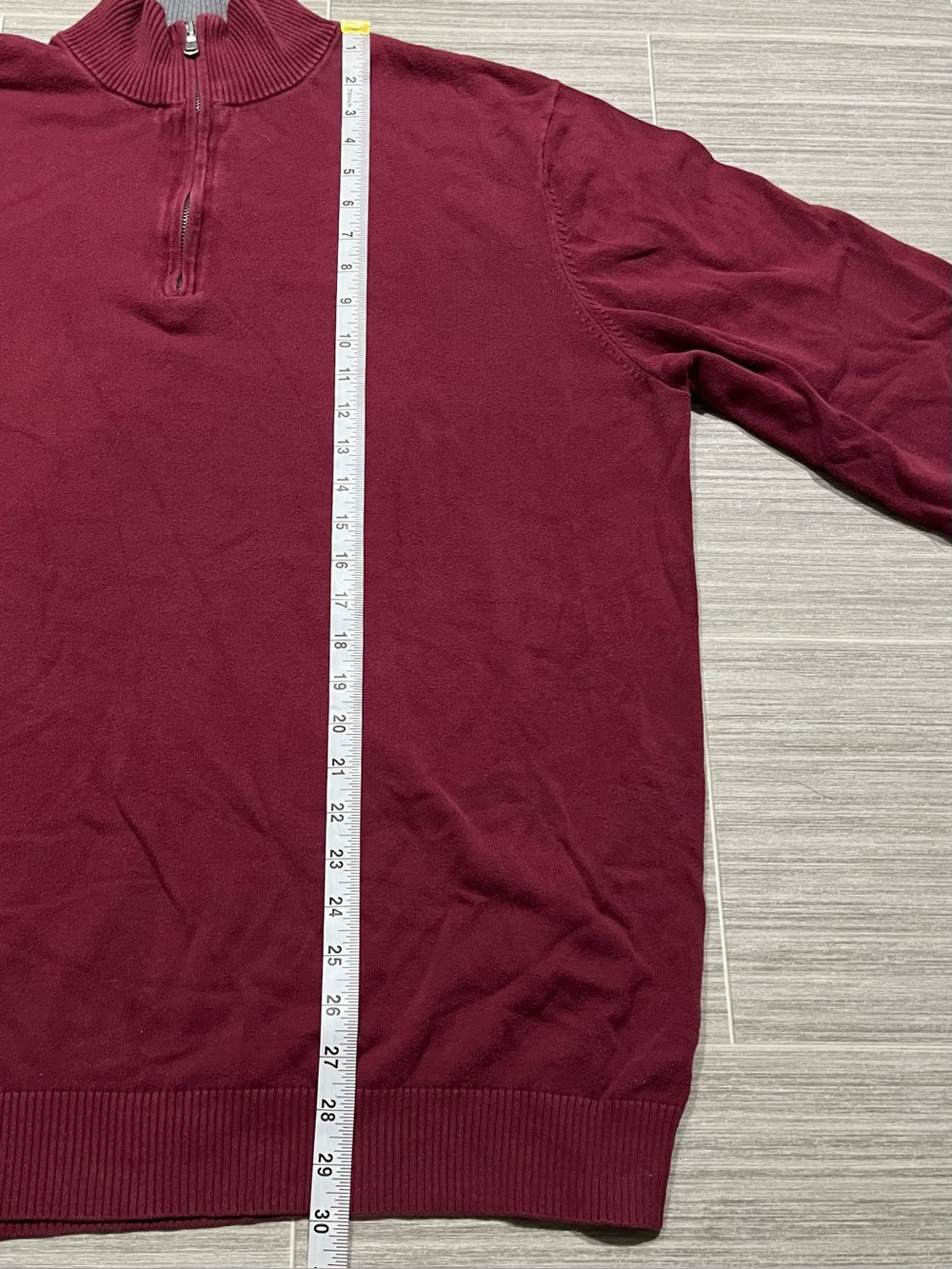 Burgundy Men's Half-Zip Sweater - 100% Cotton - XXL - Picture 7 of 12